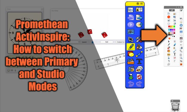 How to switch between Primary and Studio Modes in Activinspire